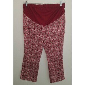 Old Navy Maternity Capri Pants Red White Size Medium Panel